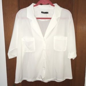 White short-sleeve blouse